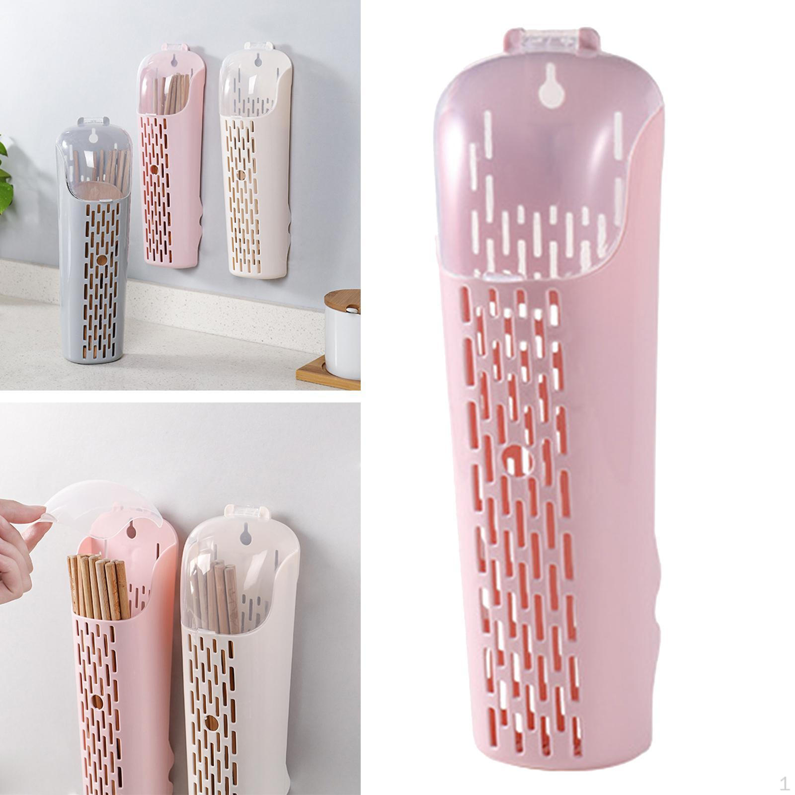 

Chopstick Organizer with Cover for Kitchen And Bathroom рожевий