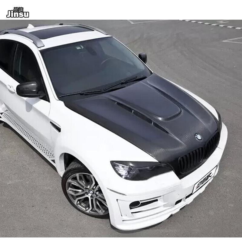 Carbon Fiber Headlight Eyebrows Eyelids For BMW X6 35i 50i xDrive E71 Car Front Lamp Cover Sticker Fiber Glass Matt Black Primer