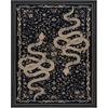 Black Living Room Carpet Large Machine Washable Carpets Snake Plant Bedroom Bedside Floor Mat Retro Elegant Home Decoration Rug