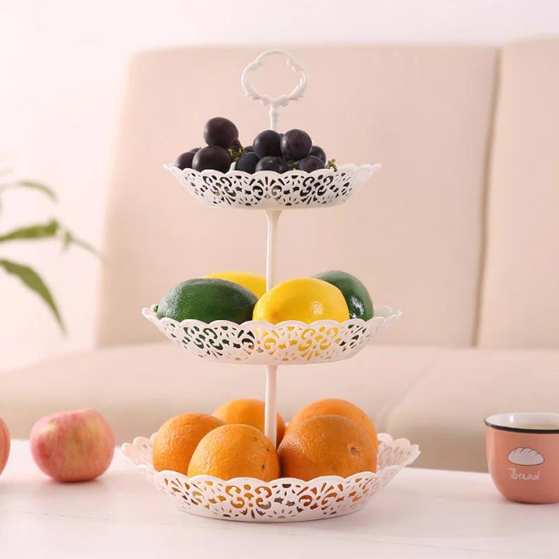 3-Tier Cupcake Stand Cake storage Dessert Wedding Event Party Display Tower Plate Round Fruit Plate Stand Tray rangement cuisine