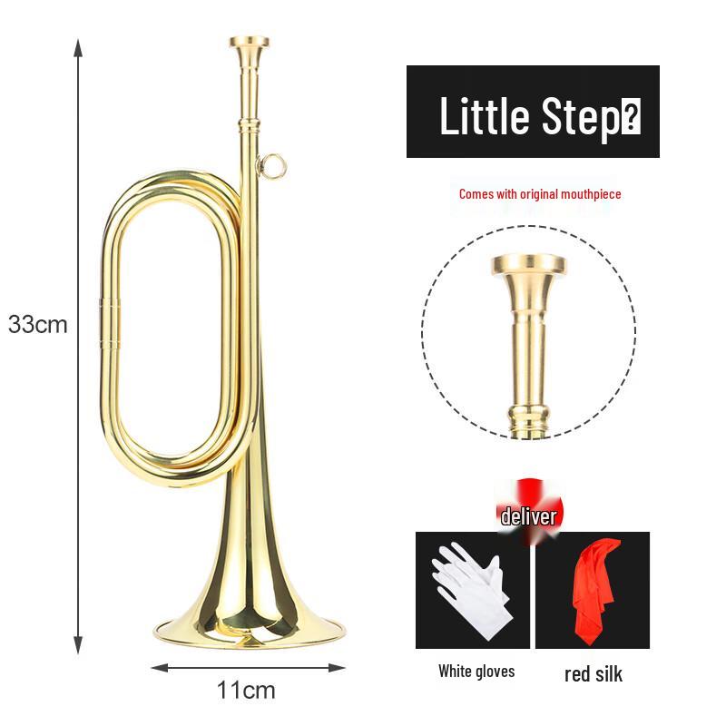 

HEIXIE Bugle Horn White Gloves, Red Ribbon