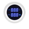 2" 52mm Oil Press+Voltmeter with Oil Pressure Sensor Blue LED Digital Voltage Volt Meter 2 in 1 Gauge for Racing Car Boat 12V24V
