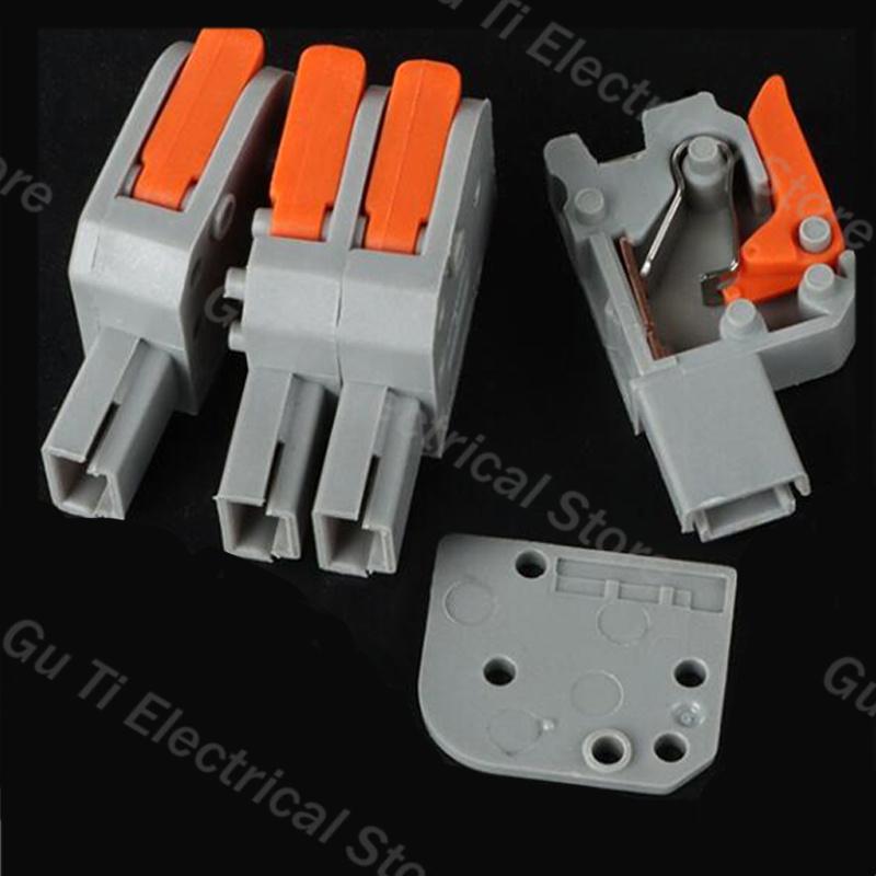 Male Female Docking Mini Quick Wire Connector Universal Compact Electrical Wiring Connectors Push-in Conductor Terminal Block Plug Connectors 4