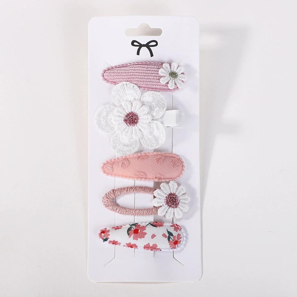 4PCS Cute Flower Baby Hair Clip Fabric Set Four Seasons Versatile Children's Hair Accessories Hair Clip Set