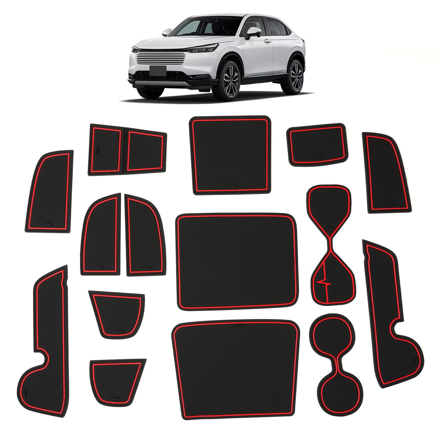 

ruiya Индивидуальные резиновые коврики в салон для нового Honda VEZEL RV Facelift (15 шт. Красный)