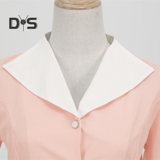 Damekjole V-hals Revers Enkeltspent med Belte A-linje Stort Sving Skreddersydd Høy midje Ensfarget Retro Kortermet Prinsessestil Dame Midikjole