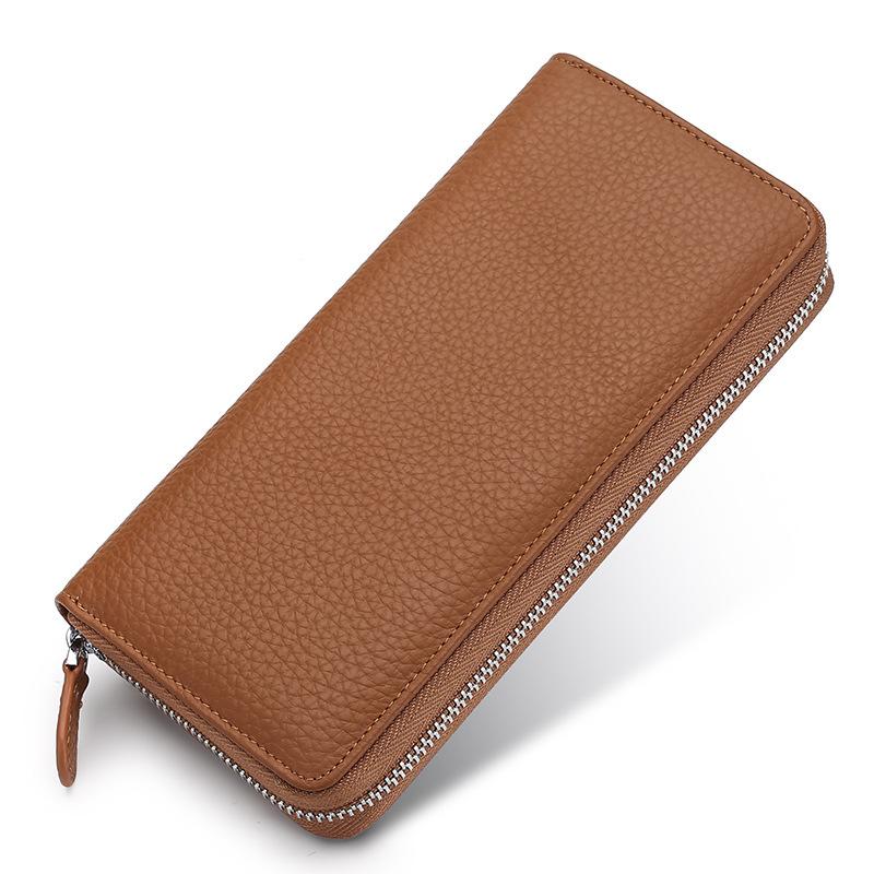 Multifunctional leather wallet large capacity men's and women's clutch bag first layer cowhide mobile phone bag clutch bag retro change bag