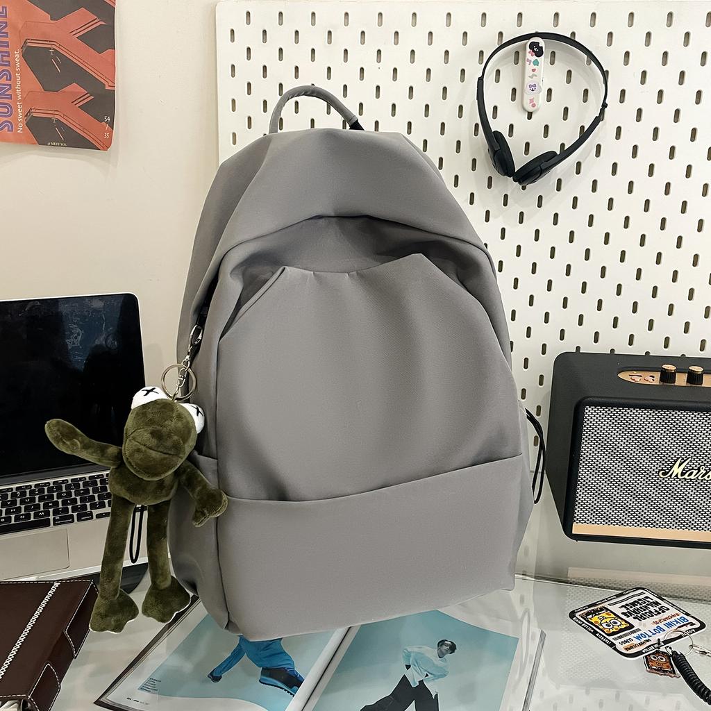 Schoolbag1011 New College Style Schoolbag Japanese Solid Color Large Capacity Backpack Flash Male and Female College Students Simple Backpack