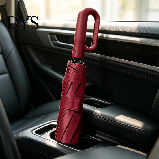 10 Ribs Umbrella Automatic Folding with Carabiner Handle, UV Rain Protection Travel Portable Sun Umbrella, Windproof 10-Rib for Women Men Lightweight