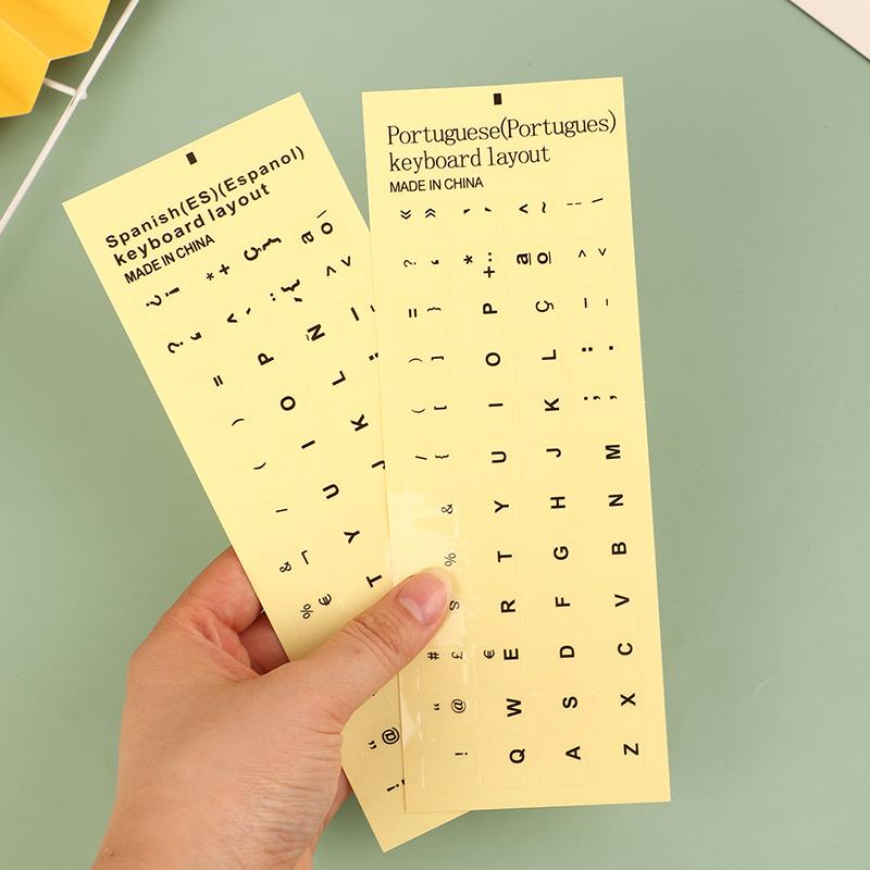 1Sheet Standard Spanish Portuguese Language Transparent Keyboard Stickers