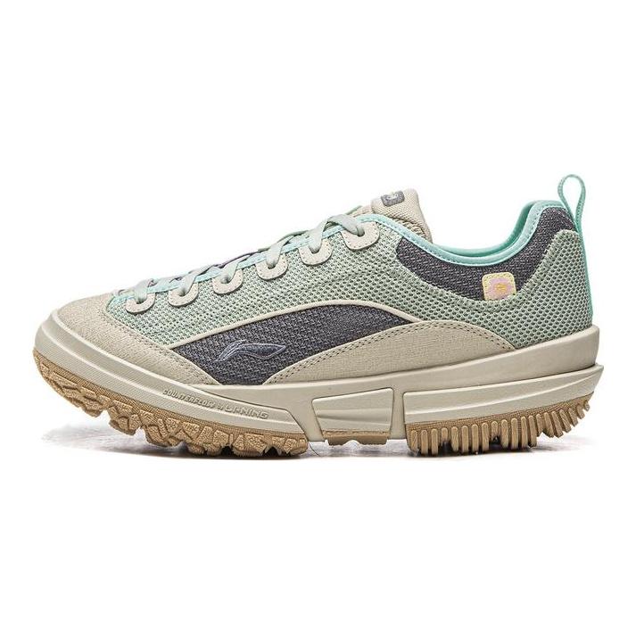 Li Ning Outdoor CF Tracing Low top Mountaineering Hiking Shoes Women's Green Gray AHCW044-5