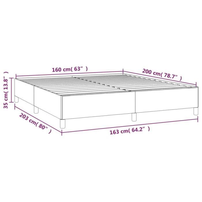 VidaXL Cadre de lit Gris clair 160x200 cm Velours347330