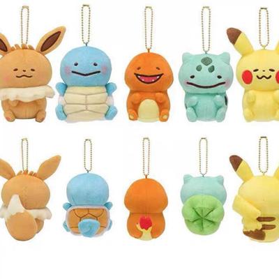 10cm Pokemon Plush Toy Anime Figure Pikachu Bulbasaur Squirtle Eevee Stuffed Doll Pendant Toy Xmas Gift