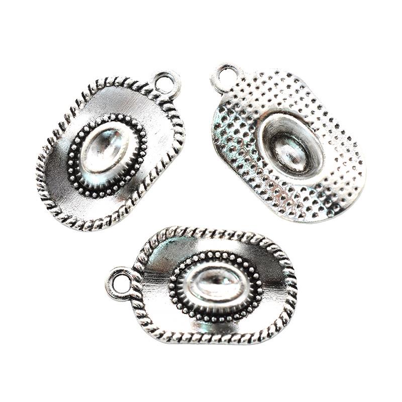 Seria westernów kowbojskich: Kapelusz i buty końskie, biżuteria ze stopu, wisiorki do naszyjników i bransoletek