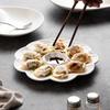 9.5 Inch Ceramic Dumplings Plate with Vinegar Saucer Chinese New High Aesthetic White Dividing Plates Solid Simple Tableware