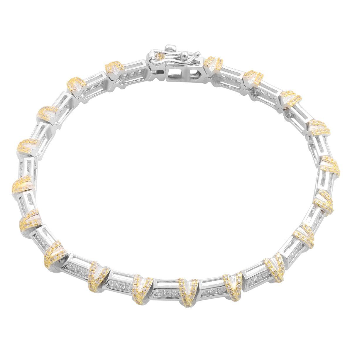 

Срібний браслет з фіанітами, вага виробу 16,36 гр (2197997) 18cm білий