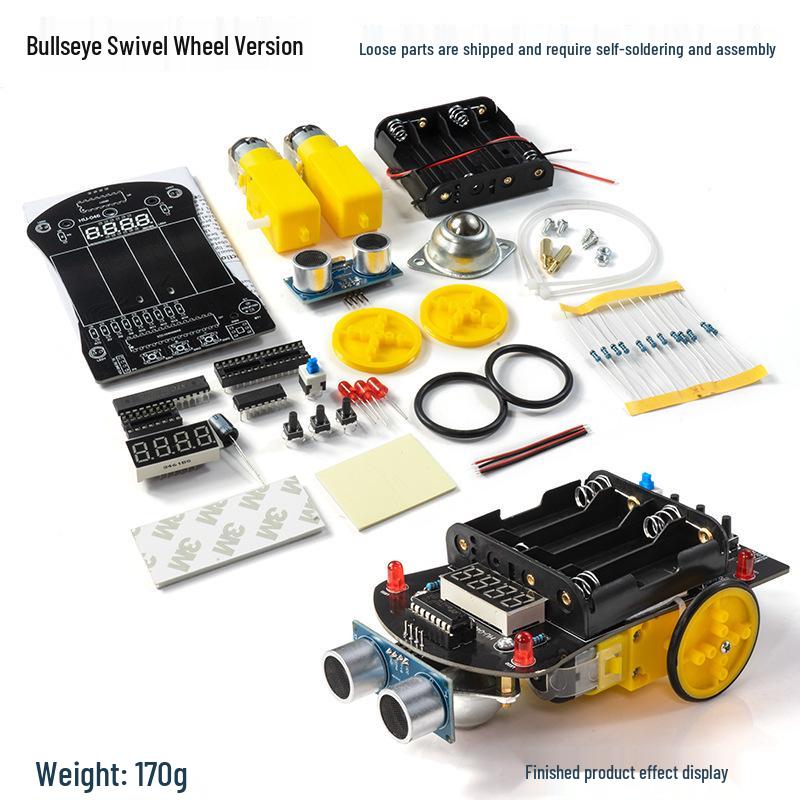 51 Mikrocontroller Smart Car DIY Kit: Ultraschall Hindernisvermeidung & Automatische Entfernungsmessung Roboter