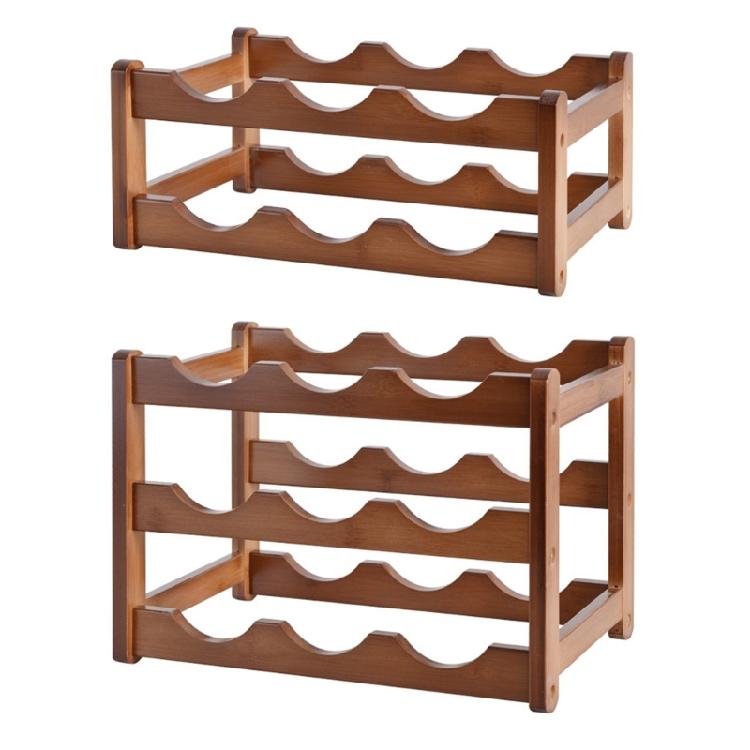 2 Tiers/3 Tier Wood Wine Rack Freestanding Wine Bottle Storage Holder Stand