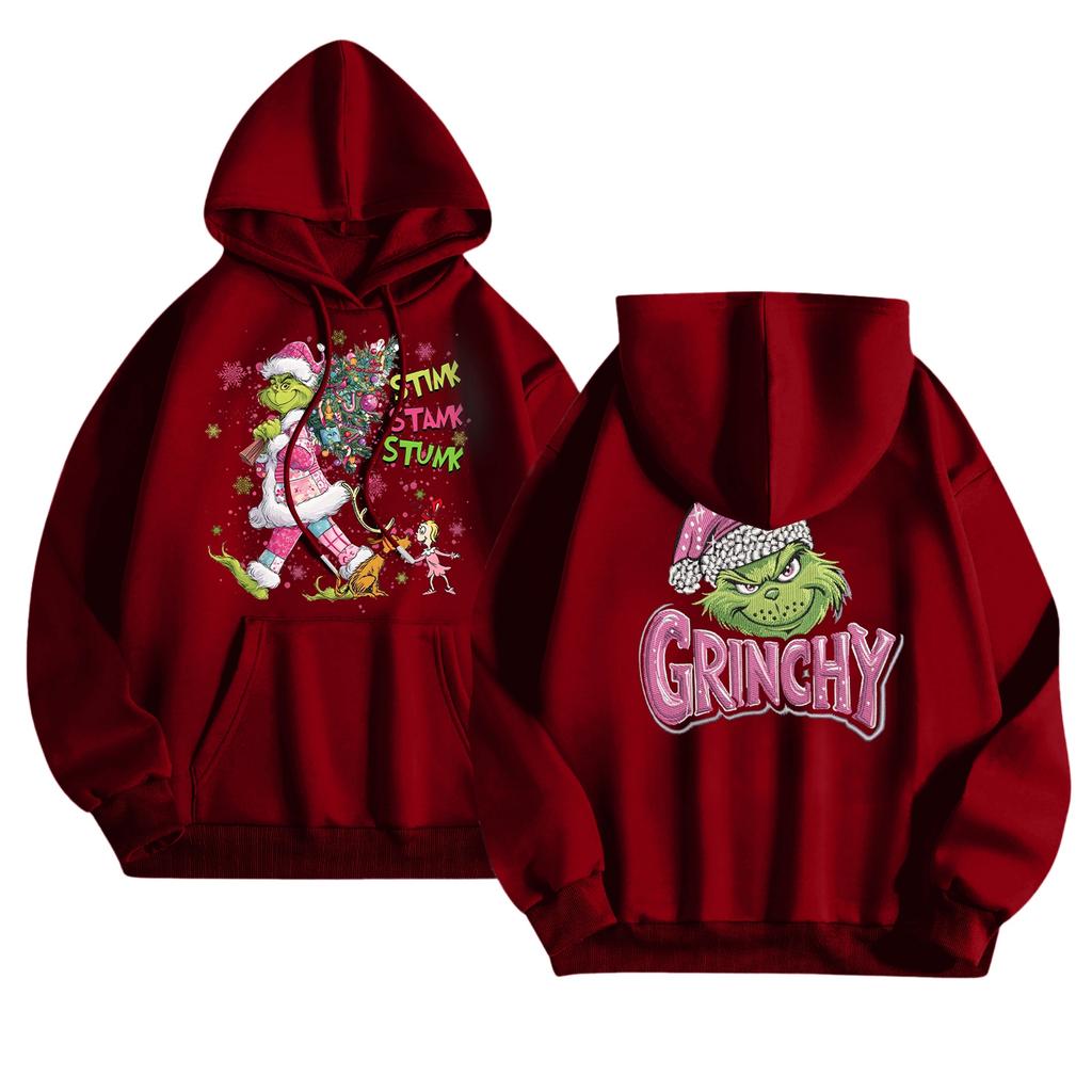 Women's Fashionable Casual Long-Sleeved Hooded Printed Sweatshirt