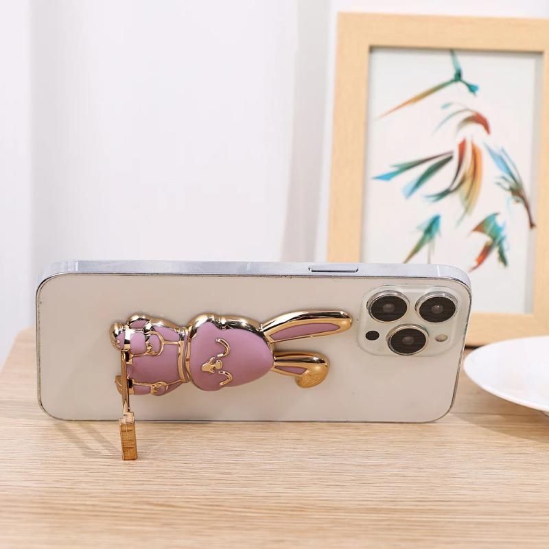 Universal Mobile Phone Bracket Cute Rabbit Ring Bracket Foldable Mobile Phone Bracket 2-in-1 Back-mounted Mobile Phone Bracket