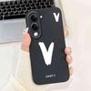 For Vivo Y04 Y 04 4G Case Black Shell Letters A-Z Soft Silicone Back Cover For Vivo Y04 4G 6.74" Protective Phone Cases Fundas