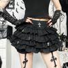 Women Harajuku Kawaii Y2K E-girl Skirts Cross Pendant Culottes Aesthetic Fairycore Short Dress Vintage Gothic Punk Cake Shorts
