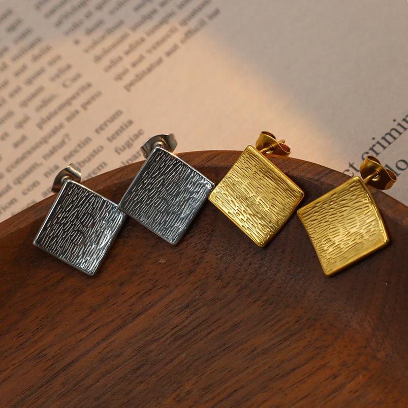 No Fading, Simple Daily Stud Earrings, Commuter Retro Gold Earrings, Design Metal