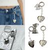 Fashionable Heart Pendant Stylish Bowknont Keychain Bag Charm Earphone Accessory Elegant Pearl Bowknot Heart Charm