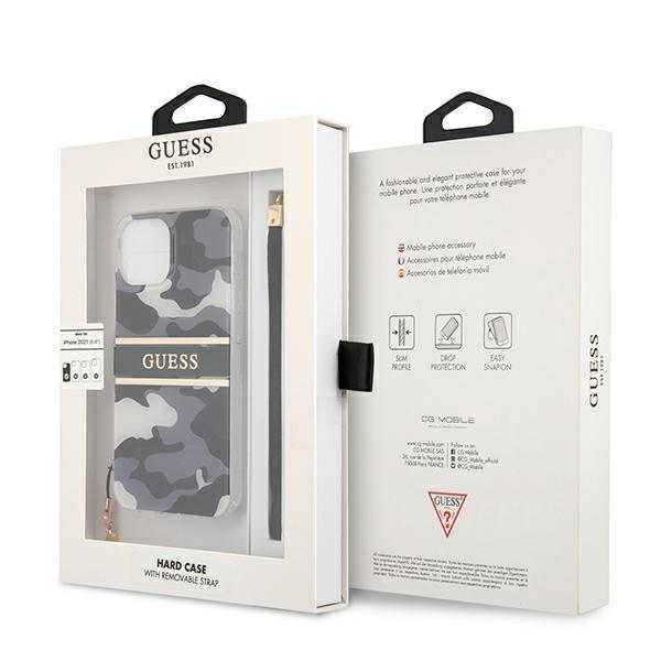 Guess Guhcp13Skcabbk Iphone 13 Mini 5,4 Czarny/Black Hardcase Camo Strap Collection