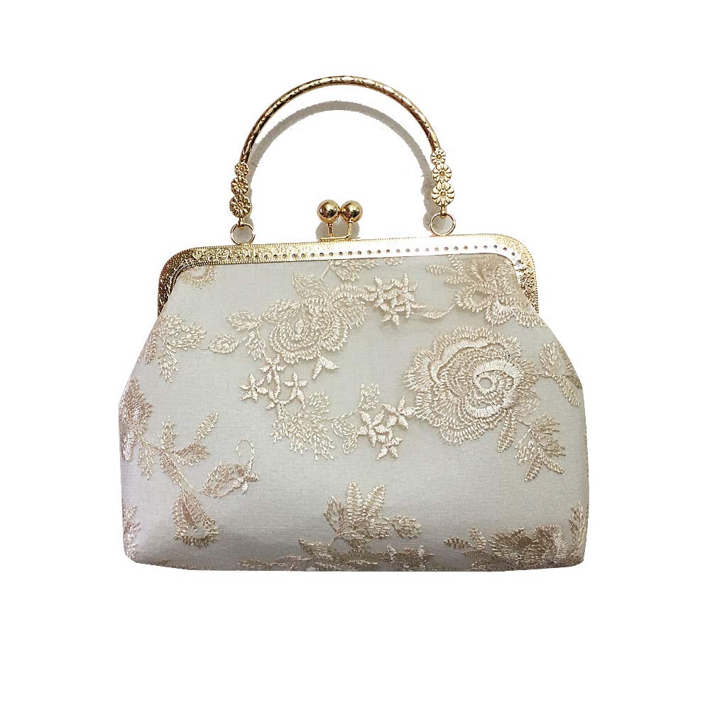 

[C-astle] Велика сумка-клатч, Весілля, Випускний, Вступна церемонія, Ретро мереживо, Мила, Ручна робота, Льон, Сумка через плече, Вечірка, Золотий 2