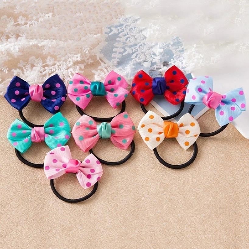 

2026 Cute Children Headdress Girl Tie Hair Rope Headwear Bowknot Baby Hair Accessories Random Color