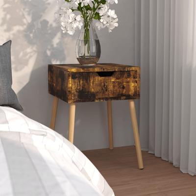 Vidaxl Nightstand, Smoked Oak, 40X40X56 Cm