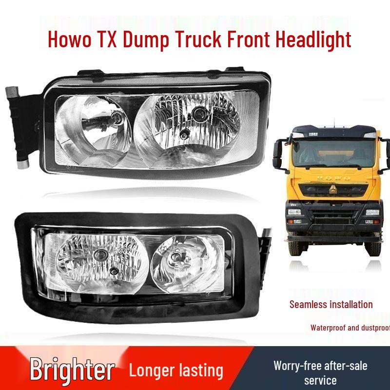 Waterproof Headlight Assembly for HOWO TX, Sinotruk G7, C7H, C5H Tipper Trucks Without Weatherstrip