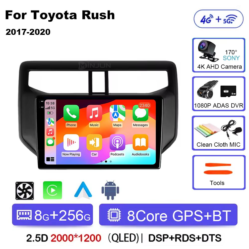 Android14 Car Radio For Toyota Rush Daihatsu Terios 2017 2018 2019 2020 Carplay Auto Player GPS Stereo WIFI+4G 360 Camera BT DSP