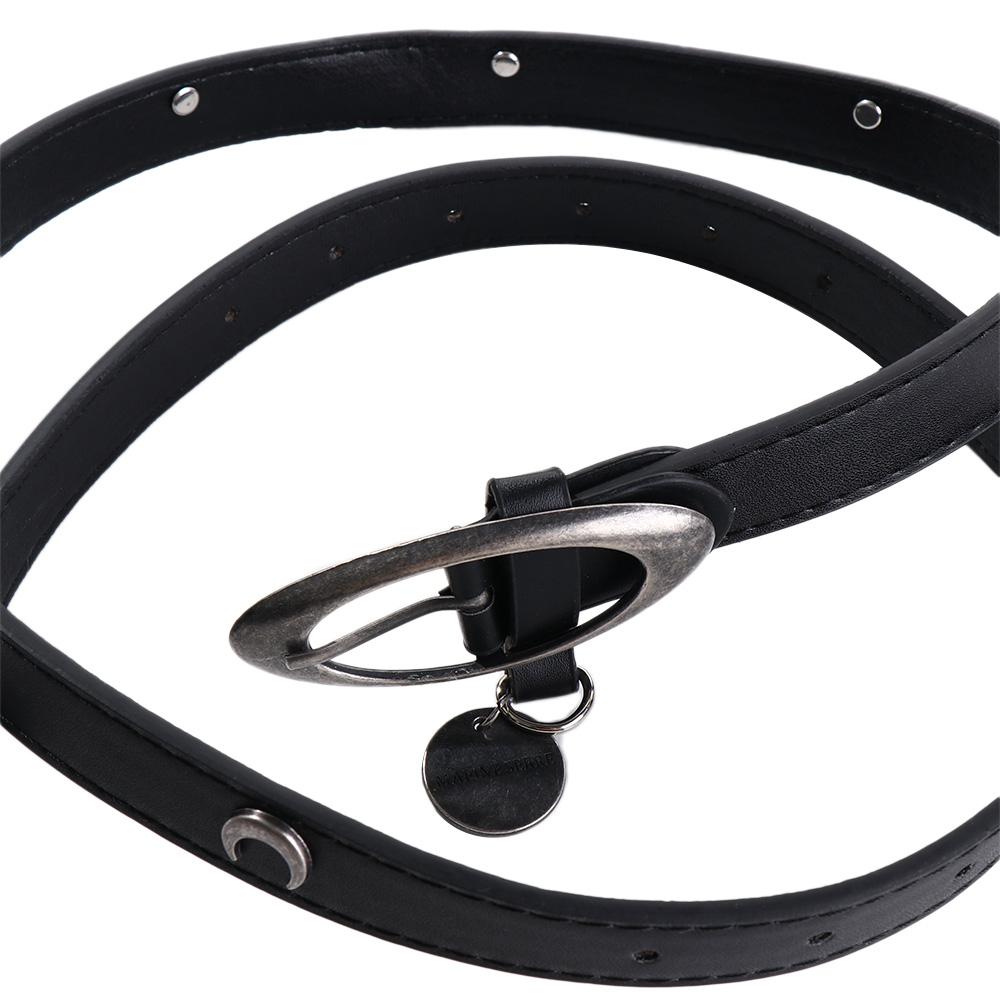 Moon Pin Crescent Moon Casual Belt Accessories Korean Waist Strap Female Waistband PU Leather Belt