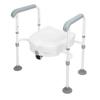 Raised Toilet Seat with Handles High Stability Stainless Steel Toilet Seat Risers for Seniors Pregnant Woman