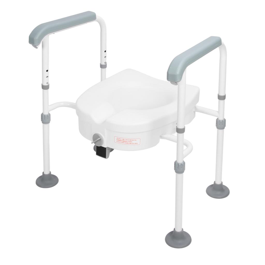 Raised Toilet Seat with Handles High Stability Stainless Steel Toilet Seat Risers for Seniors Pregnant Woman