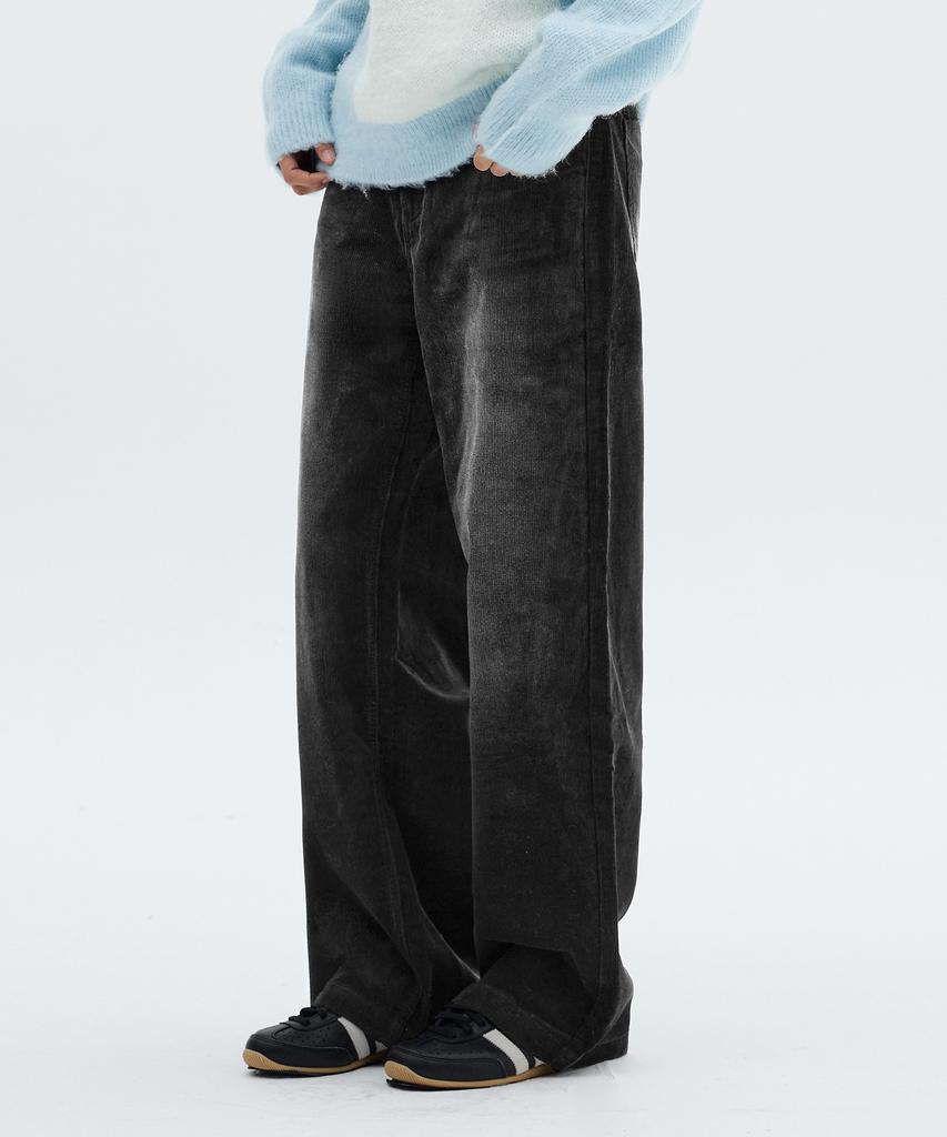 FILLUMINATE Vintage Washed Corduroy Pants - Black