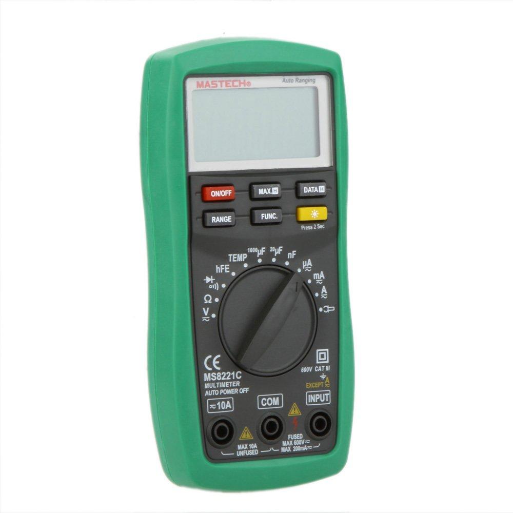 Multímetro Digital MASTECH MS8221C com Temperatura e Pinça Óptica, Faixa Automática, hFE, Capacitância, Medidores