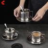 304 Stainless Steel European Style Double-Walled Insulated Coffee Mug Set - 3 Pieces