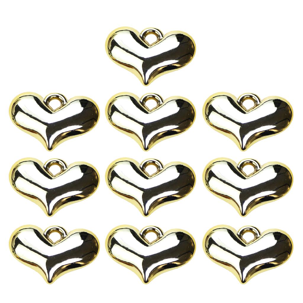 Pack of 10 Love Heart Pendants for DIY Crafts Jewelry Making Supplies Versatile Necklace Keychain Pendants Accessories