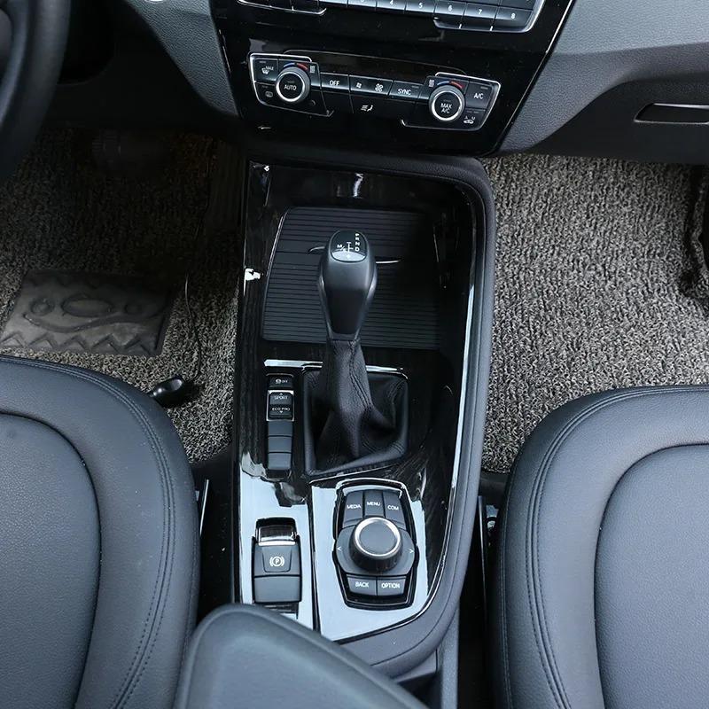 For BMW X1 F48 X2 F47 2016- ABS Carbon Fiber Car Console Gear Shift Multimedia Panel Frame Cover Trim Car Accessories  (LHD)