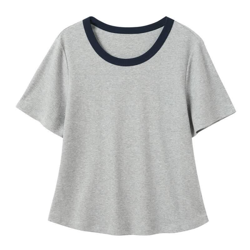 Sancai 2026 Spring Plus Size Round Neck Short Sleeve T-shirt