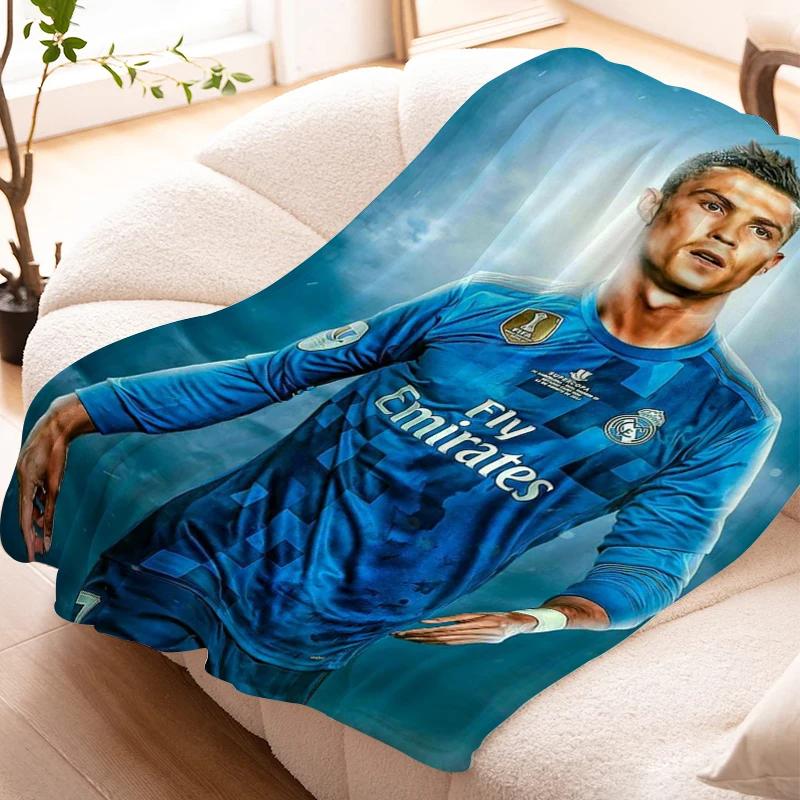 Sofa Blankets for Winter Cristiano Ronaldo Warm Knee Bed Fleece Custom Camping Fluffy Soft Blankets Microfiber Bedding King Size