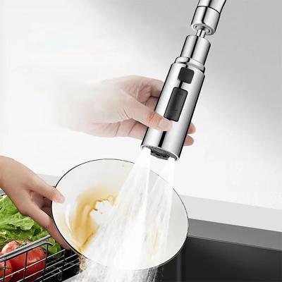 Universal Kitchen Faucet Sprayer 3 Modes of Water Flow Bubbles & Blades 720°swivel Hot & Cold Water Universal G1/2 Connector