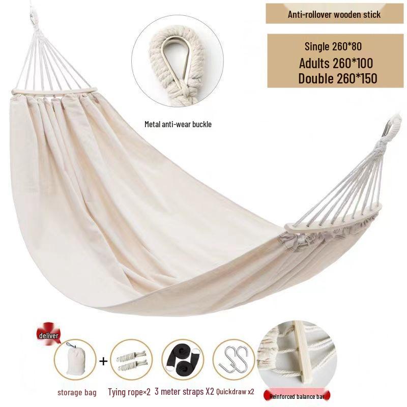 Double Outdoor/Indoor Hammock Bed: Adult Swing, Hanging Rope Chair & Rocking Net for Sleeping