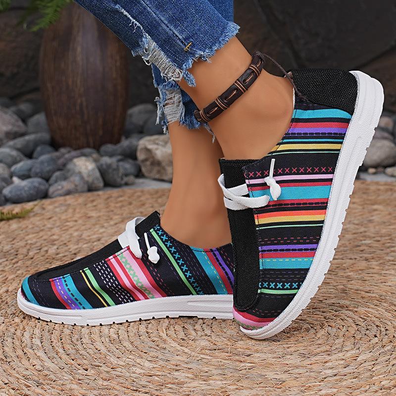 Women's Flat Shoes Breathable Wear-resistant Shock-absorbing Casual Shoes Multi Colored Lazy Low Cut Single Shoe