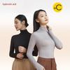 High Collar Hyaluronic Acid Skin Care Thermal Top - Women's Seamless Long Sleeve Base Layer Shirt