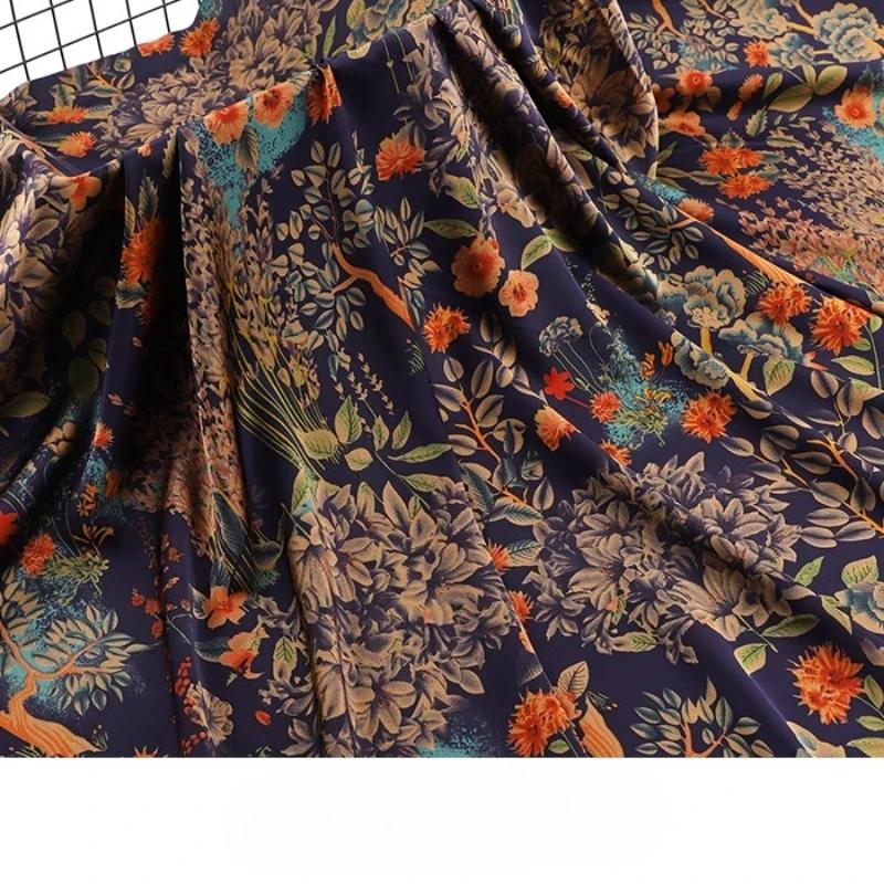 

Ткань высокого класса из искусственного шелка в китайском стиле, мягкий хлопок, шелк, принтованная ткань, для самостоятельного пошива платья ципао, одежды ханьфу 100x150cm