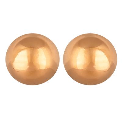 [R4866] - Brincos 'Bolas' em Aço Rosa - 5 mm
